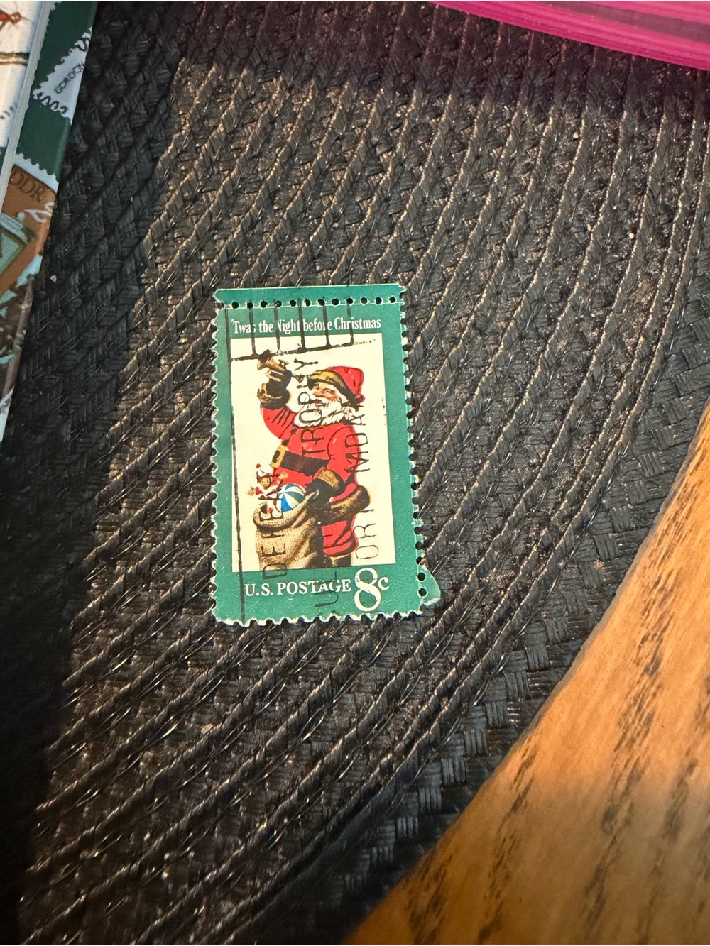 Vintage Twas the Night Before Christmas 1972 8 Cent Canceled Stamp